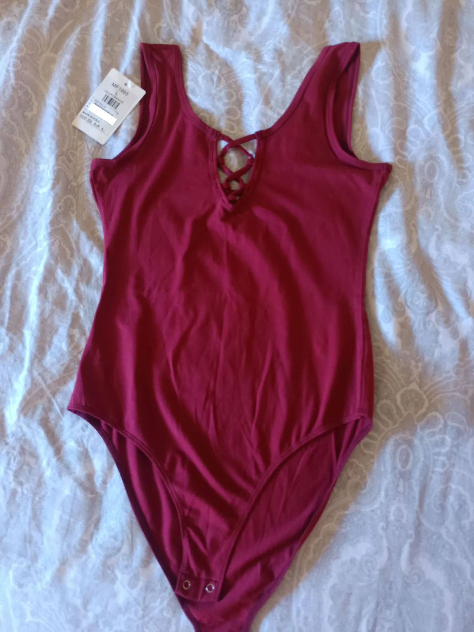 Body Granate con Escote Cruzado / Estilo Y2K-Vintage 💋